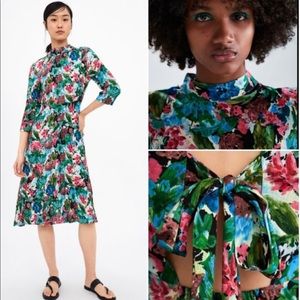 Zara watercolor floral midi blogger influencer